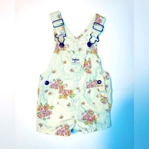 OshKosh Girl Floral Shortalls Size 12M
